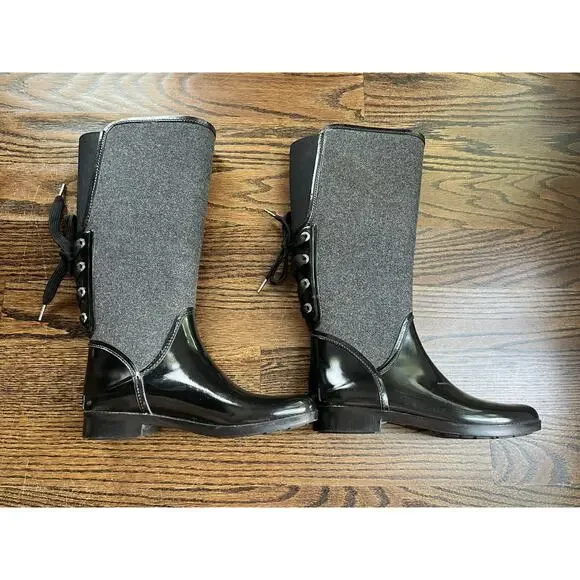 Michael Kors women rubber knee high boots size 8 - Picture 7 of 12